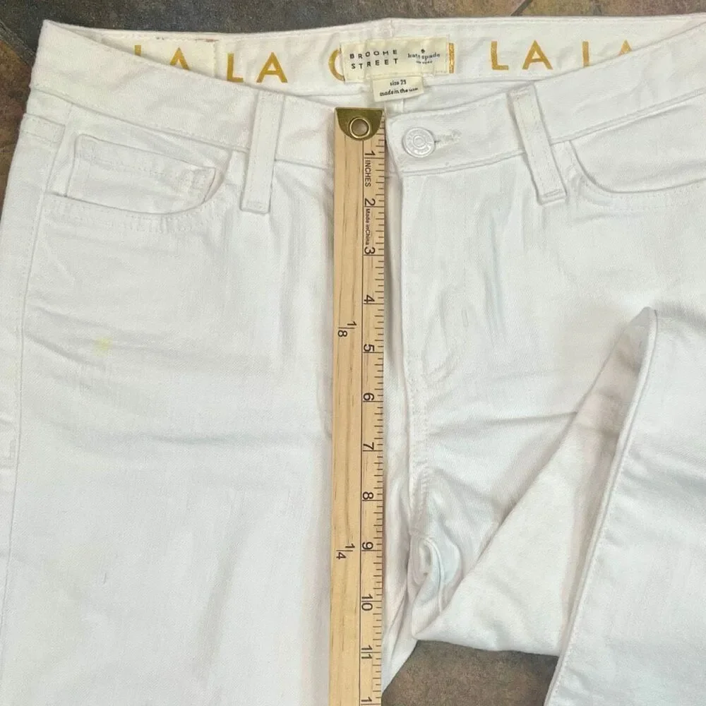Kate Spade Broome Street White Mid Rise Straight Leg Jeans 29